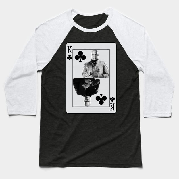 KING OF CLUBS PLAYING CARD "THE KINGPIN" Vincent D'Onofrio Baseball T-Shirt by TSOL Games